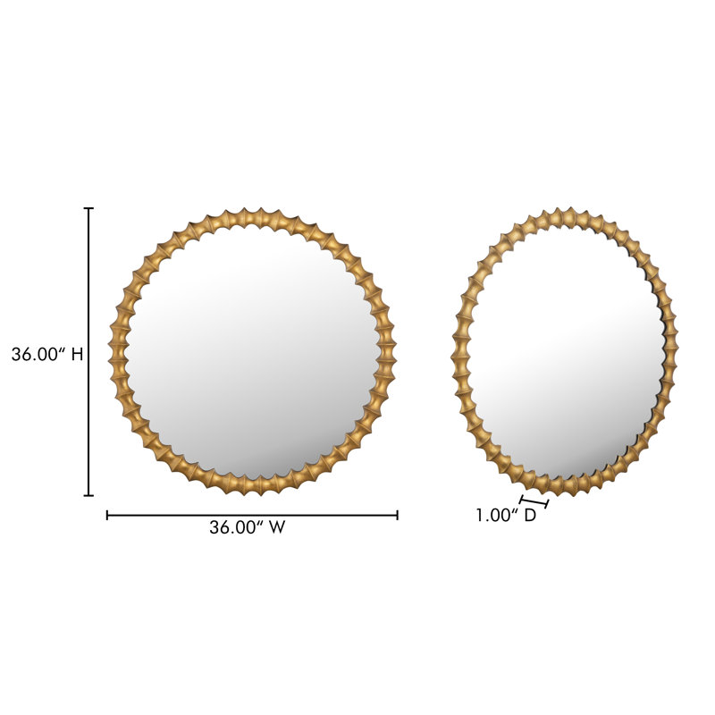 Whitby Mirror Aged Brass, Gold