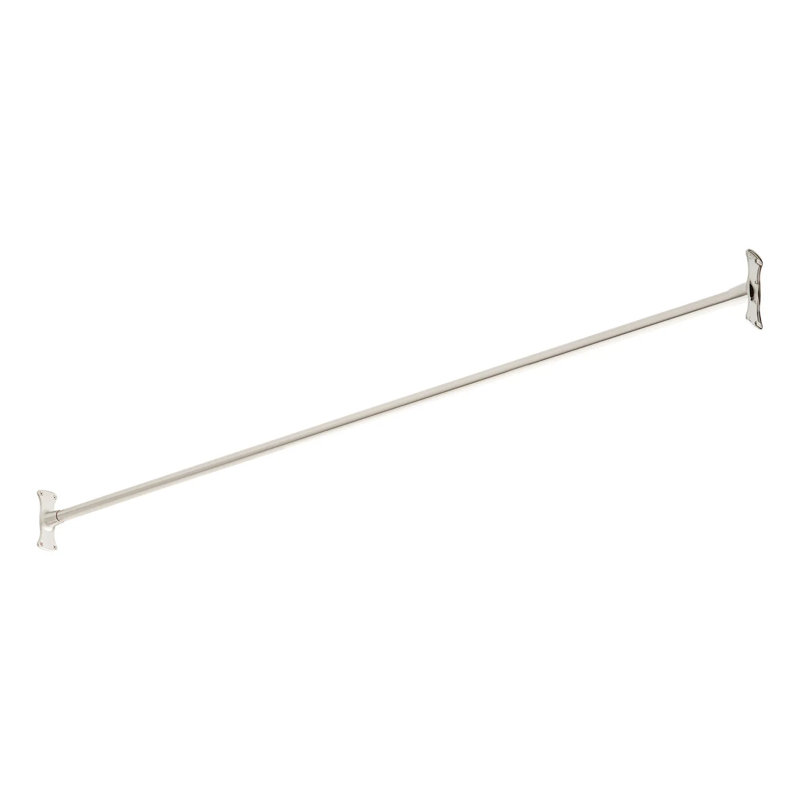 66" Brushed Nickel Brass Straight Wall Mounted Shower Curtain Rod