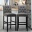 Tabouret de bar rembourré en bois, hauteur 71 cm (28 po), dossier bas-1069183686