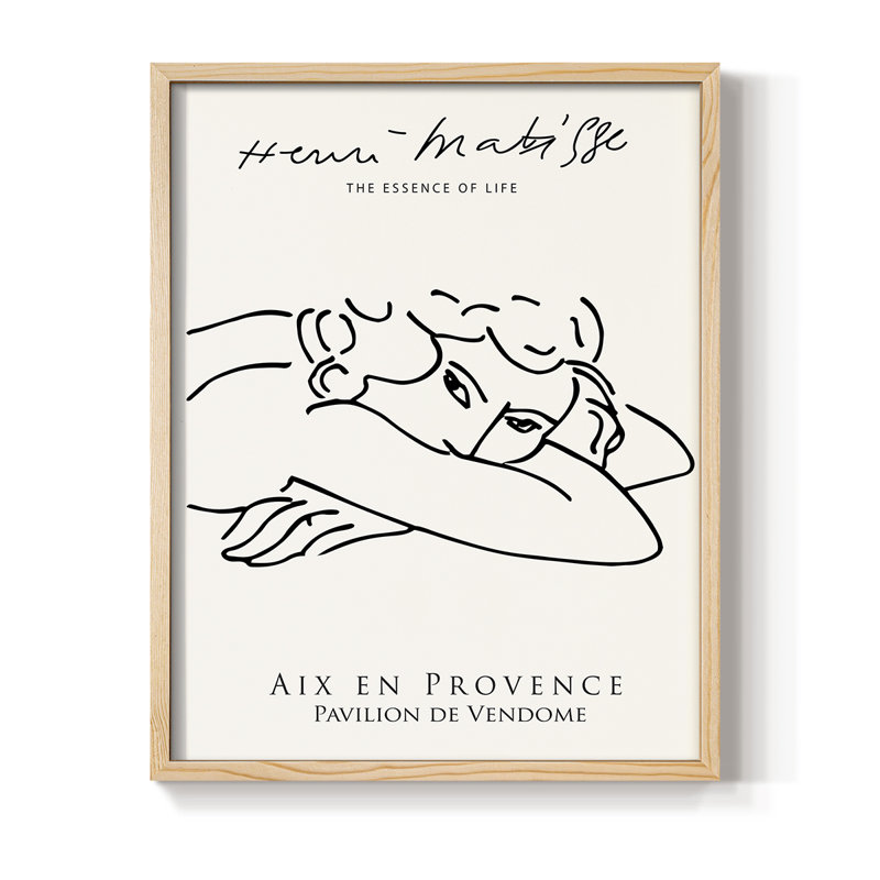 Matisse LXVI, reproduction d'art encadrée - bois massif, H 30 po x l 24 po