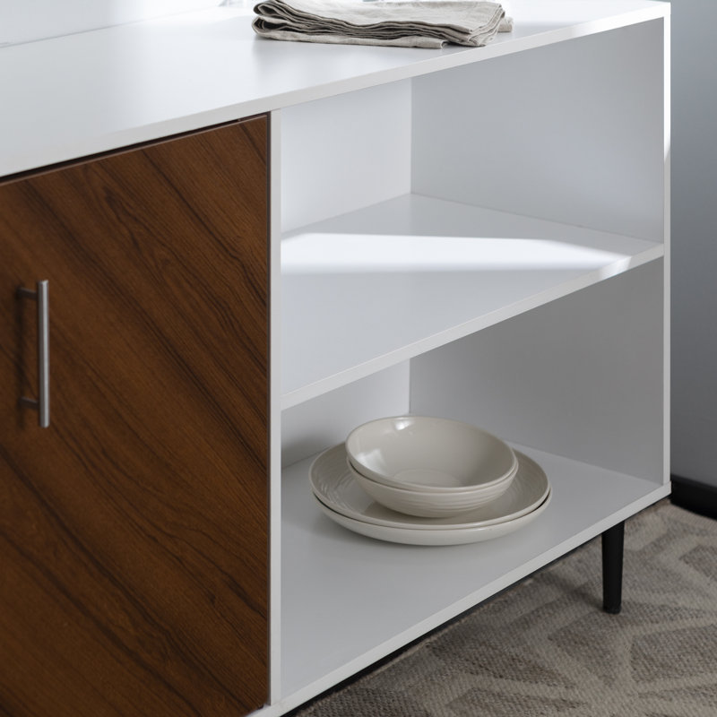 Keiko 58" 2-Door TV Stand for TVs up to 60", Acorn/White