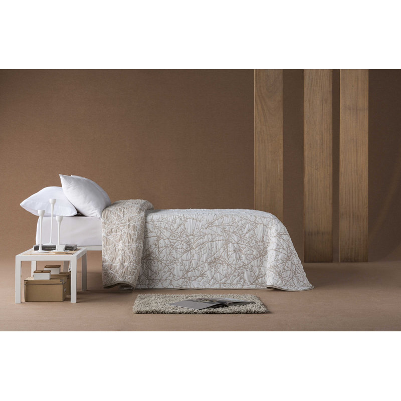 Floral Bedspread, W270 x L270cm, Beige