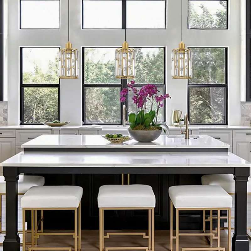 Luminaire suspendu moderne en cristal, lustre suspendu réglable pour îlot de cuisine, salle à manger, salon et évier