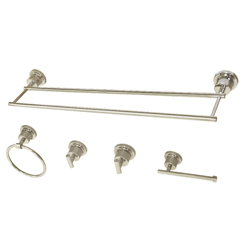 Ensemble de quincaillerie de salle de bain 5 pièces Concord, Nickel poli