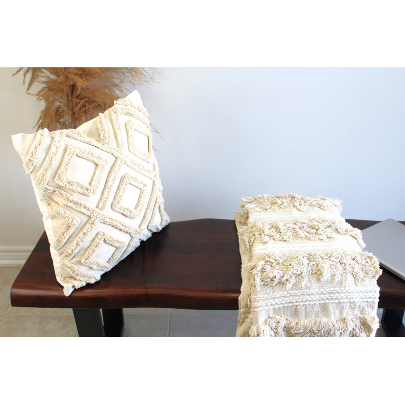 Ensemble de housse de coussin décoratif en coton 3 pièces