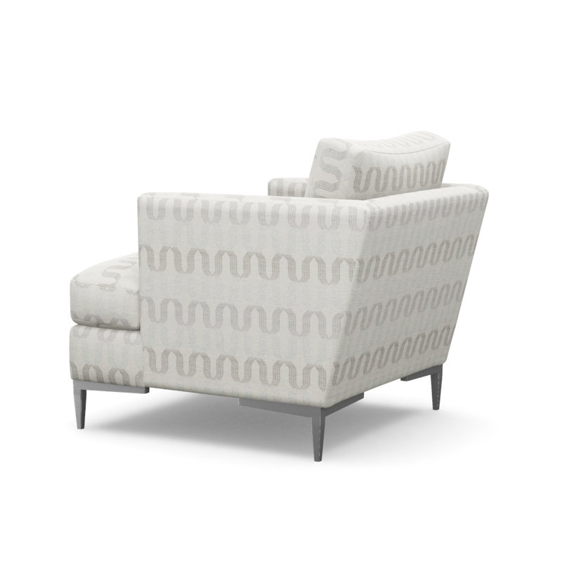 Aiden Accent Chair, Polished Stainless, Chatham Smoke