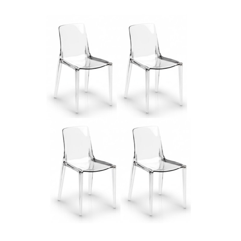 SET OF 4 POLYCARBONATE CHAIRS AGATHA - TRANSPARENT, Clear