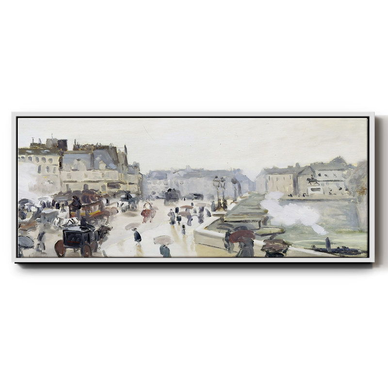 «The Pont Neuf», 1872 - Reproduction sur toile flottante, H 20 po x l 50 po x P 1,5 po, Blanc