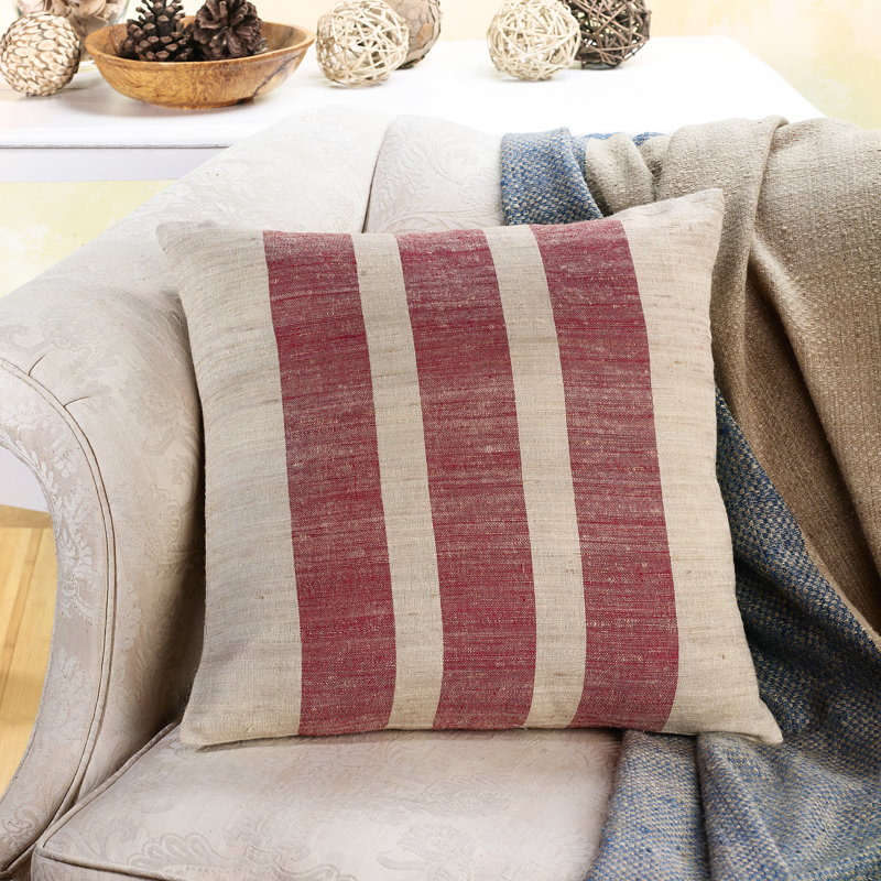 Striped Silk Throw Pillow