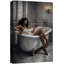 «Elegant Wine Bath Relaxation», reproduction d'art sur toile encadrée, impression sur toile-132063340-132063351