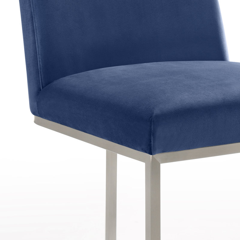 Chaise d'appoint rembourrée en velours Harriss, Bleu