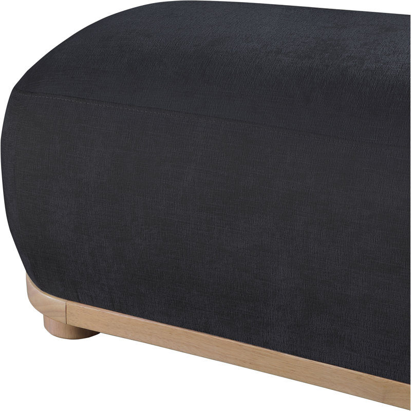 Banc en tissu Calum Chenille, Tissu chenille noir, Natural