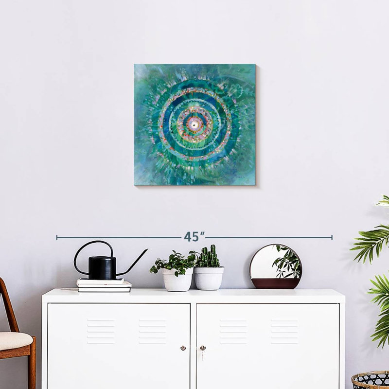 Mandala bleu sarcelle Kerner, H 20 po x l 20 po