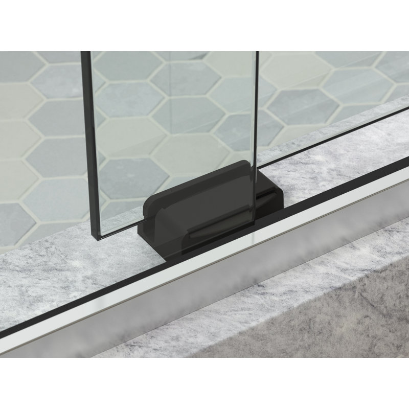 Levity Plus Less Sliding Shower Door, 77-9/16 In. H X 44-5/8 - 47-5/8 In. W, With 5/16 In.-Thick Crystal Clear Glass, Silver