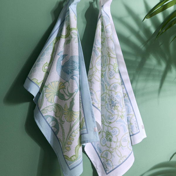 Laurence Llewelyn Bowen Palm Court Tea Towel Cotton 2 Pack Green