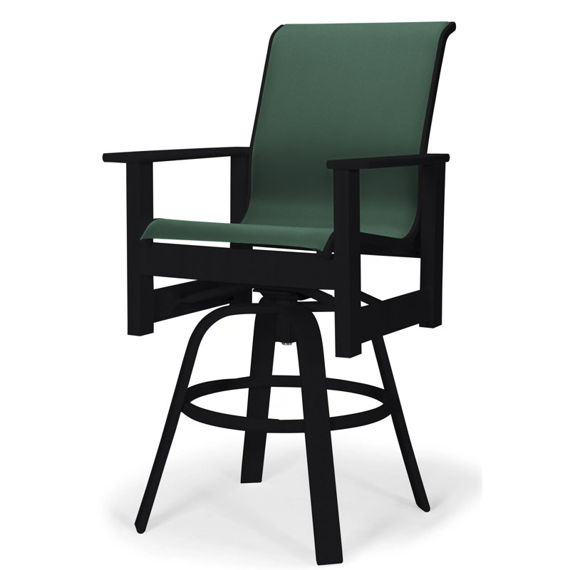 Fauteuil pivotant à hauteur de barre Leeward MGP, Vert forêt 22D Sunbrella® vert, Noir texturé