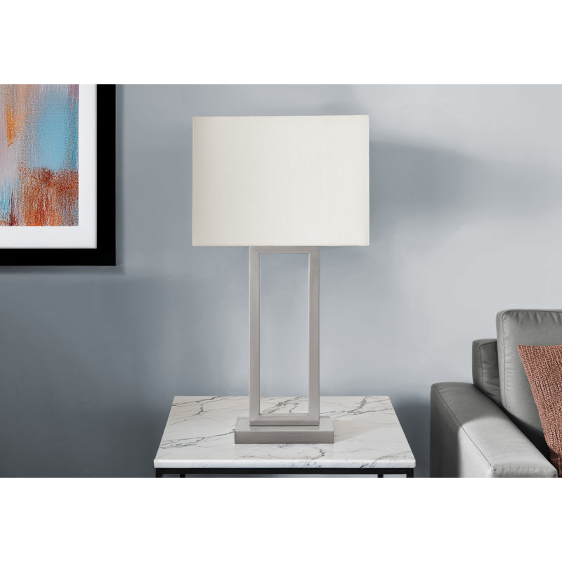 Lighting, Table Lamp, Usb Port Included, 28"h, Metal, Ivory / Cream Shade, Silver