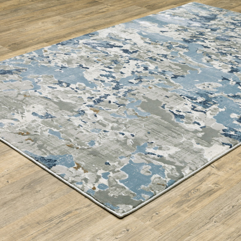 Tapis gris, bleu, ivoire, bleu marine, ivoire, beige, brun et brun tissé à la machine