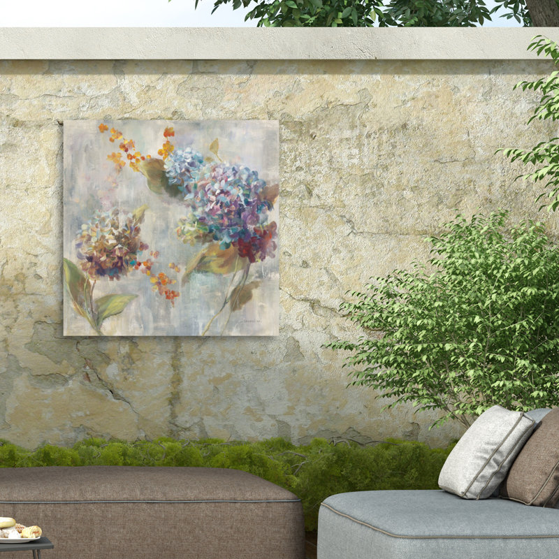 Toile d'extérieur Danhui Nai Autumn Hydrangea II, H 35 po x l 35 po