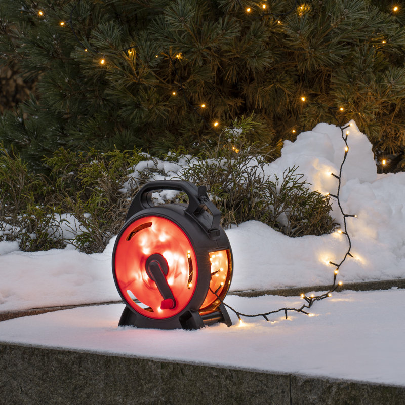 Konstsmide 200 Warm White LED Outdoor Christmas Lights - Durable Cable Reel