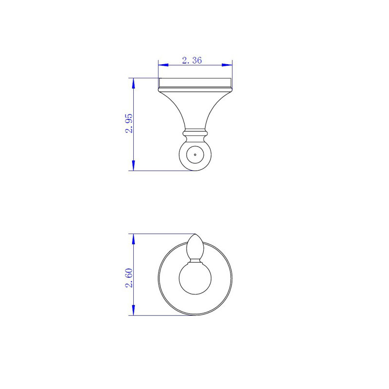 Viena Single Hook - Wall Mount - 3", Polished Chrome