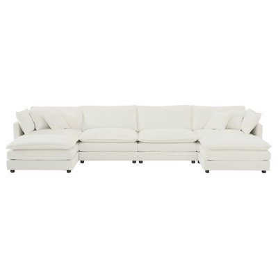 Confortable en forme de U en chenille blanche, rembourré d'éponge et de repose-pieds en tissu chenille respirant, couleur supplémentaire en forme de U