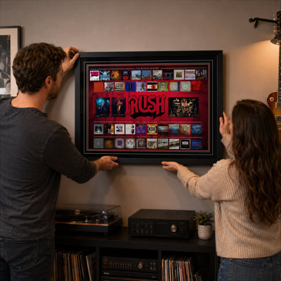 Rush, collection d'albums encadrés, collage