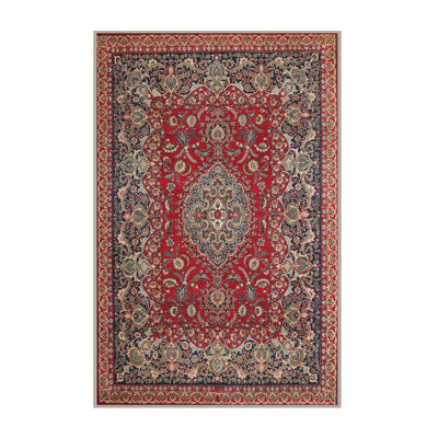 Tapis décoratif rouge à motif oriental jaidyn