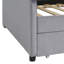 Lit simple tapissier gris avec rangement de tiroir - Velours, espace organisé, plateforme stable-1241386368