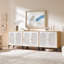 Buffet 125,96 "avec portes et tablettes, chêne naturel et blanc, 4 pièces-131498089