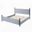 Striped Rubberwood Upholstered Bed-1653583328