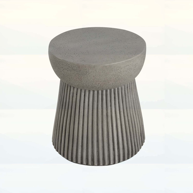 End Table with Hourglass Design,with Striped Base Patterns