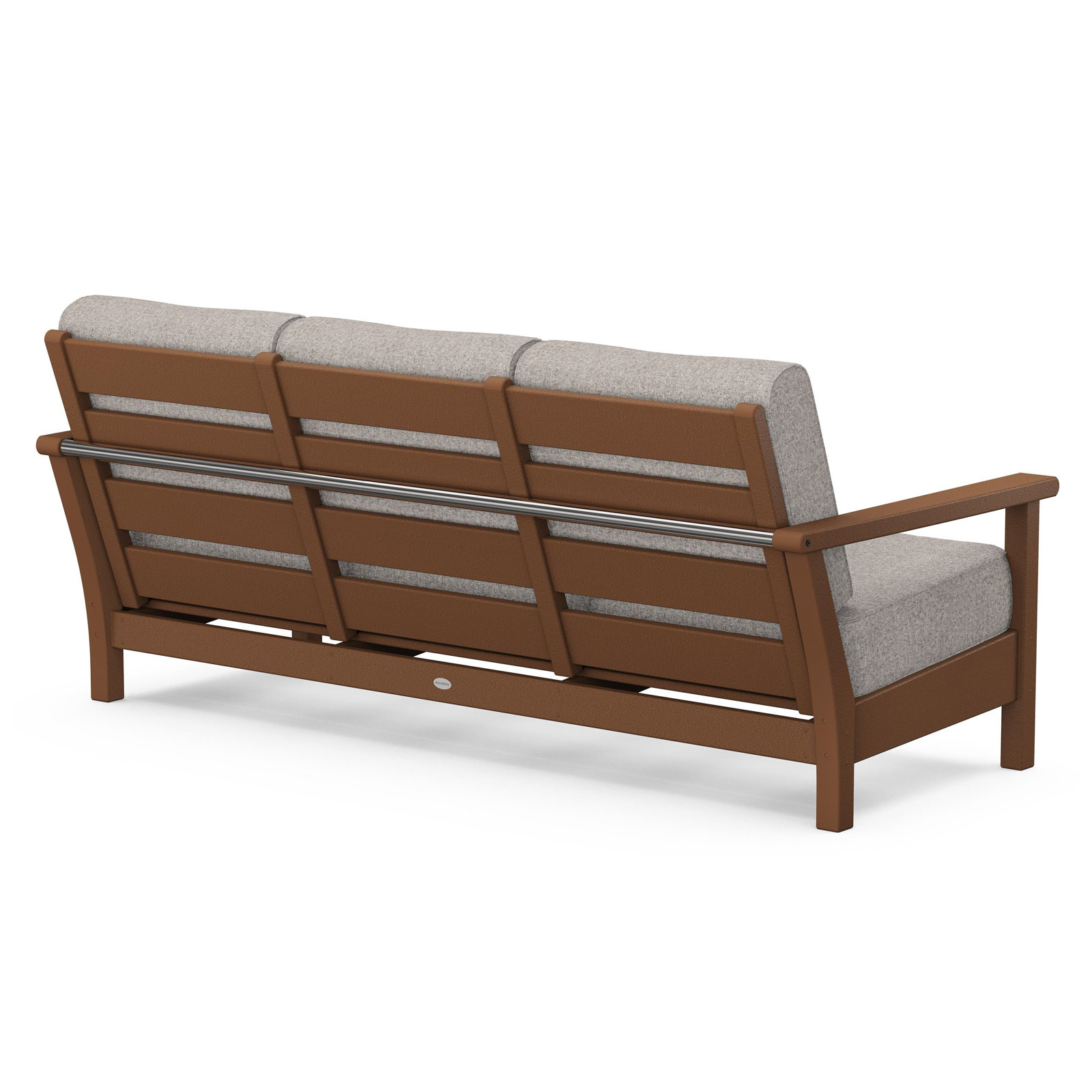 POLYWOOD® Harbour 75" Sunbrella® Patio Sofa, Weathered Tweed, Teak