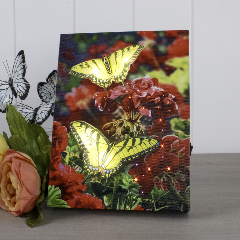Majestic Butterflies 8X6 Lighted Tabletop Canvas