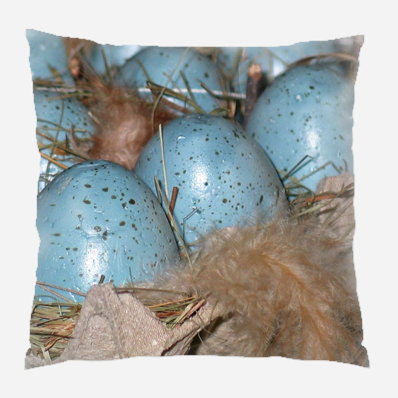 Kylee Easter Eggs Throw Pillow, Indoor, Microsuede