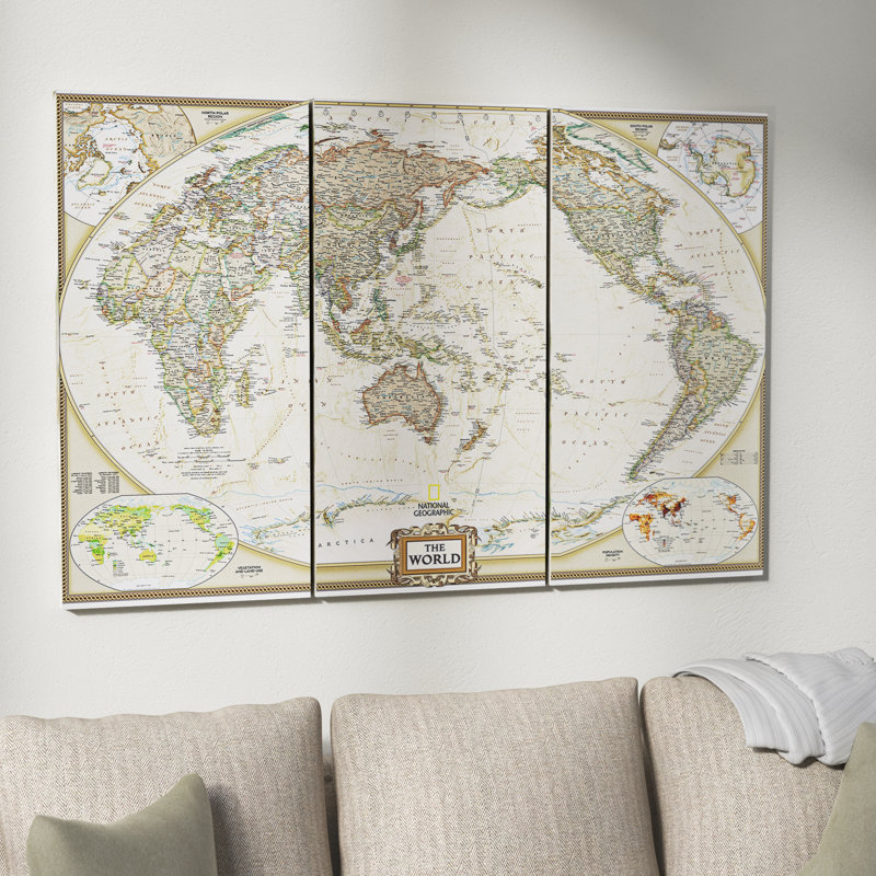 « Carte du monde de National Geographic », impression de multiples images sur toile tendue, 40 po x 60 po