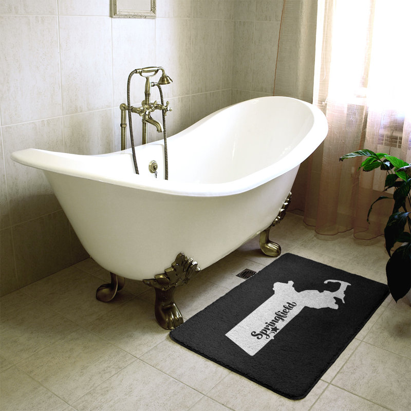 Tapis de salle de bain springfield massachusetts, l 21 po x L 34 po, Noir