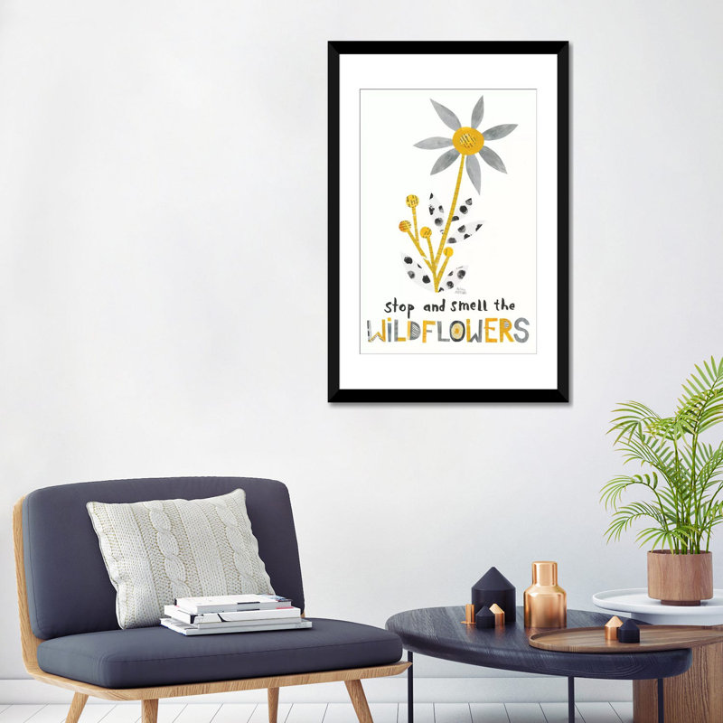 « fleuri boldly iii », impression sur toile tendue, Papier avec cadre noir, Blanc, H 32 po x l 24 po x P 1 po