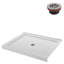 Base de douche en acrylique de coin l 48 po x P 36 po avec drain Streamline
