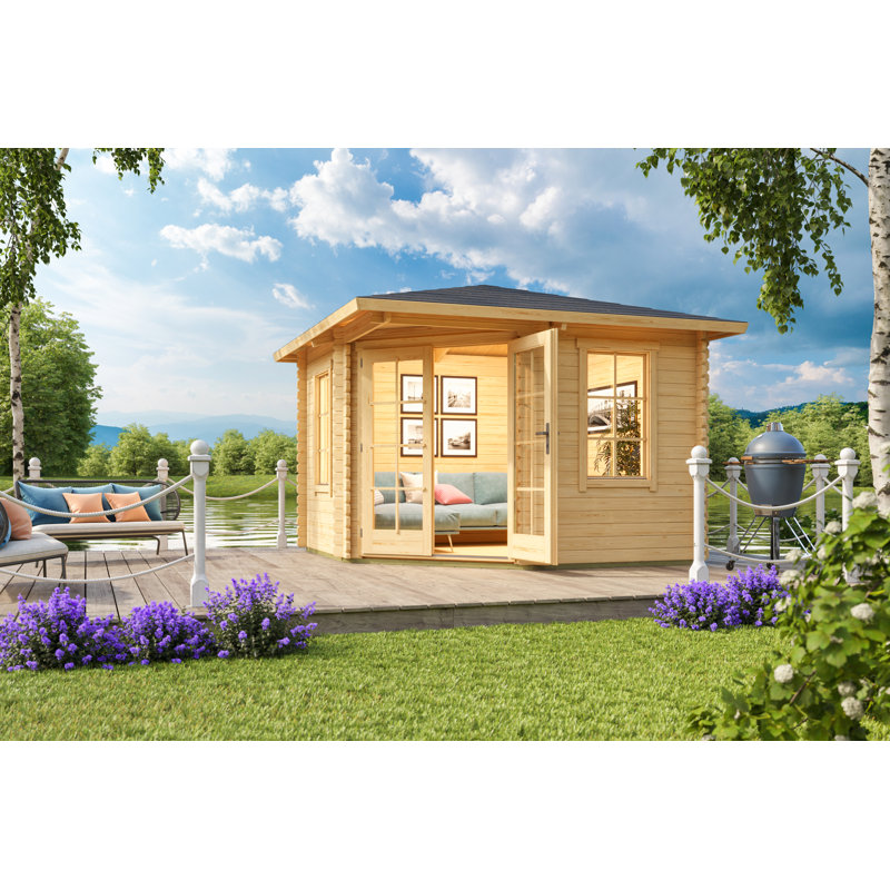 Lasita Aruba 1 - 10 x 10 Ft. Corner Log Cabin With Single Glazing (40mm)