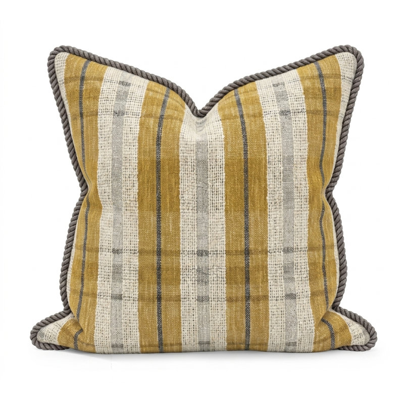 Oreiller Roper moutarde 24 x 24, 24 po x 24 po, Jaune