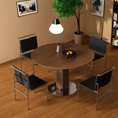 Retro small-sized apartment round dining table