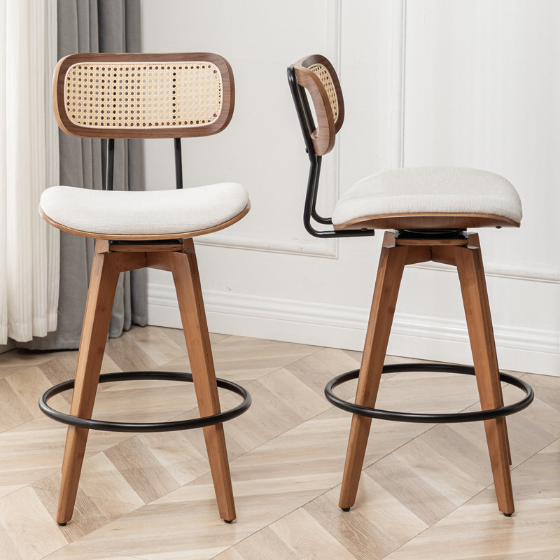 Sirine 66.8cm Swivel Bar Stool, Beige