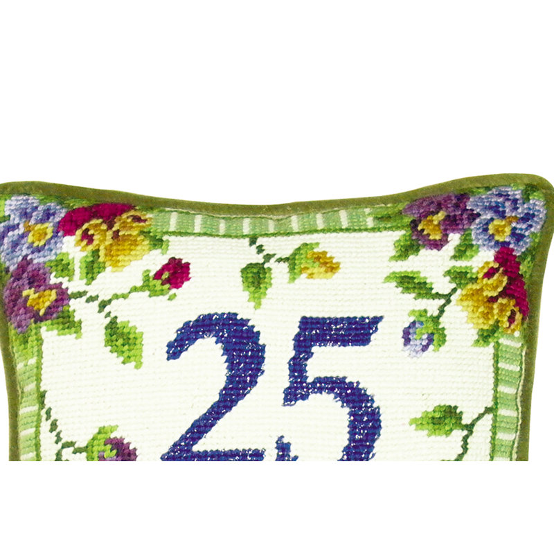 25 Years Together Needlepoint Pillow