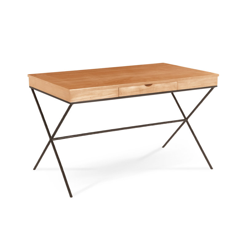 Abbott Solid Wood Writing Desk, Clear Coat, Marrone Antico