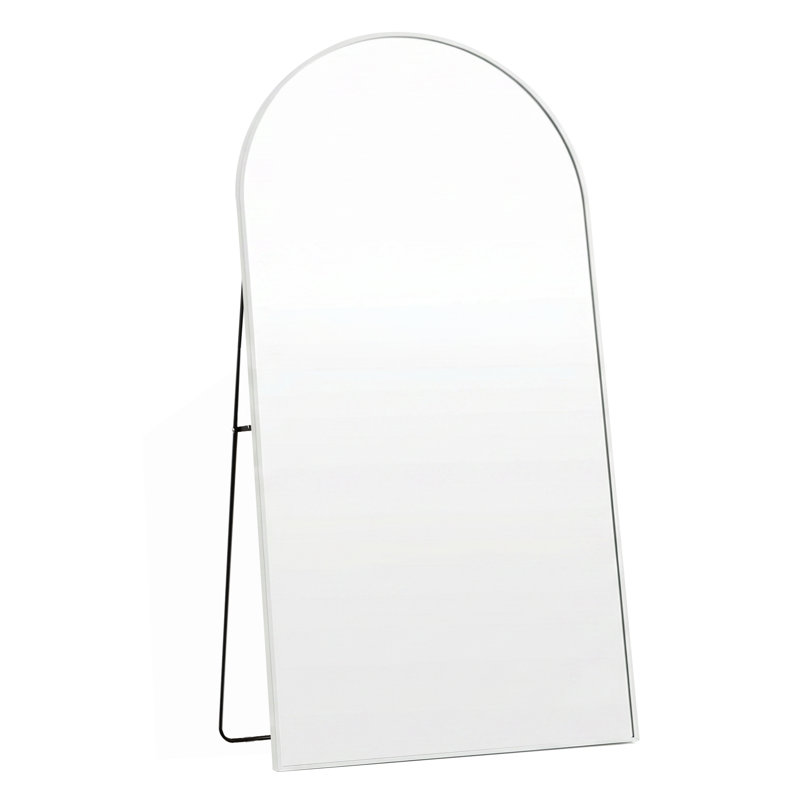 Oversized Arch Floor Mirror with Stand, Wall Mirror, 81" x 41", White