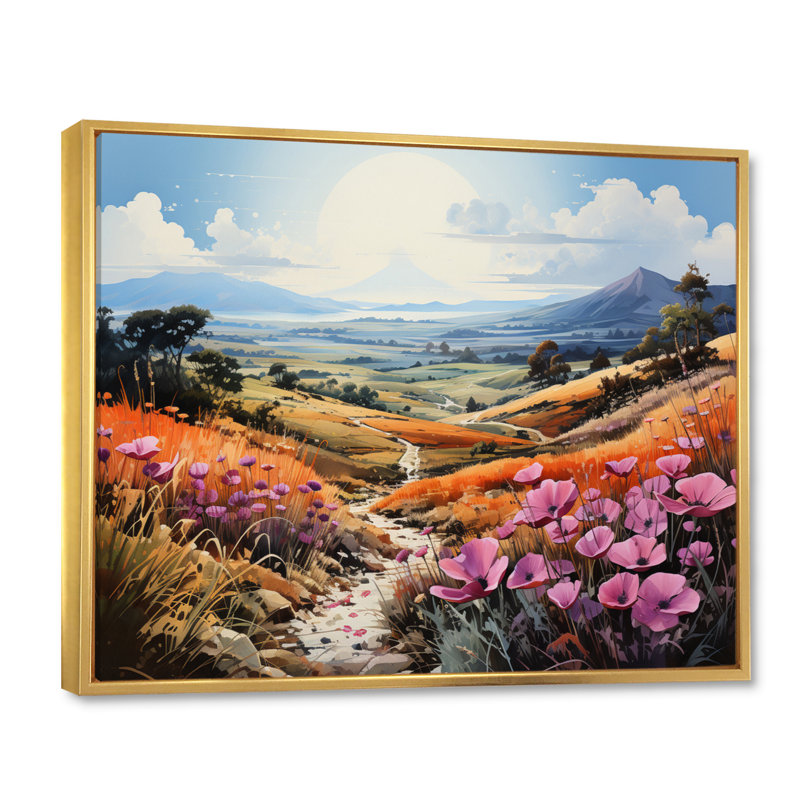 «Vietnam Da Lat Flower Fields II», reproduction sur toile, Cadre flottant doré, H 24 po x l 32 po x P 1 po