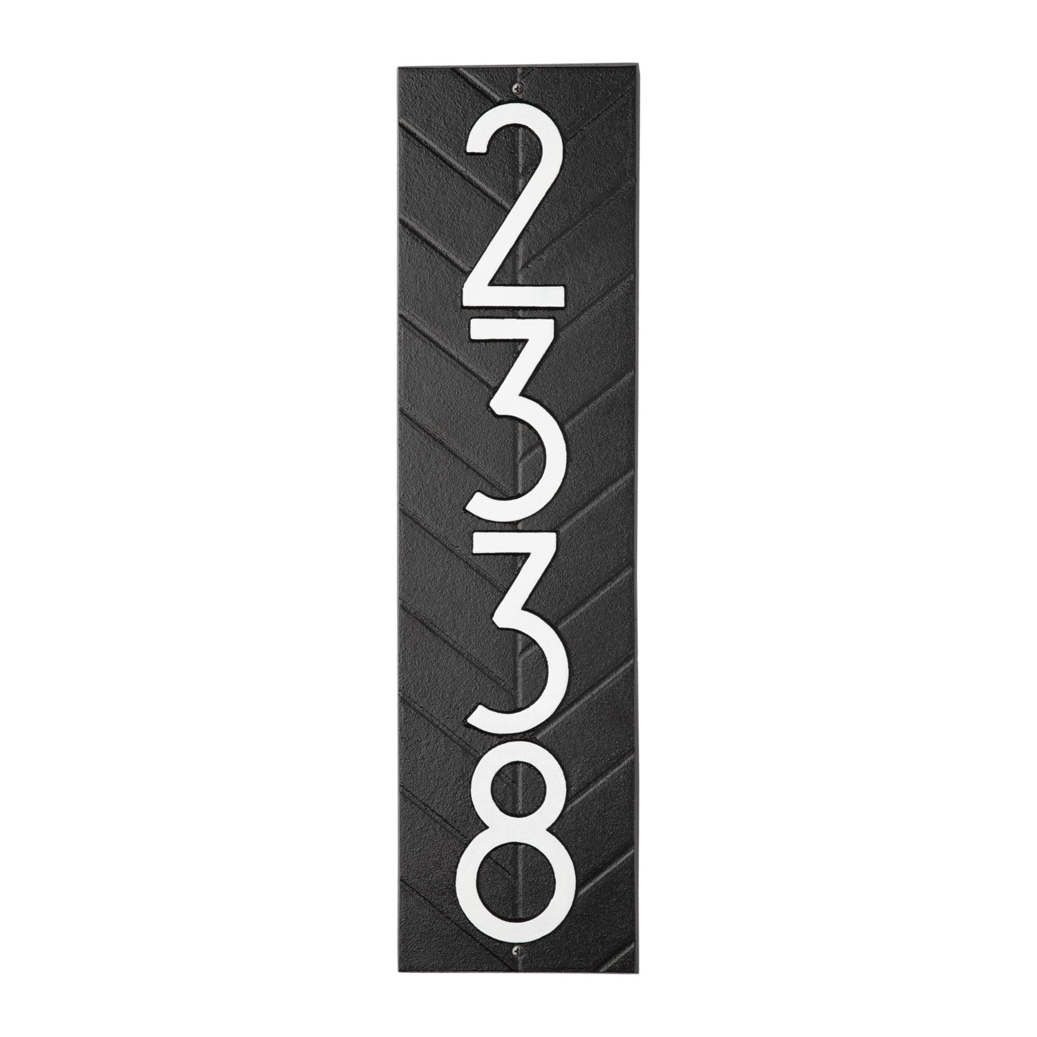 Mid-century Modern Herringbone Vertical Wall Plaque, Black/White, Yes