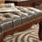 Retro Style Wood Upholstered Bedroom and Entryway Leather Bench