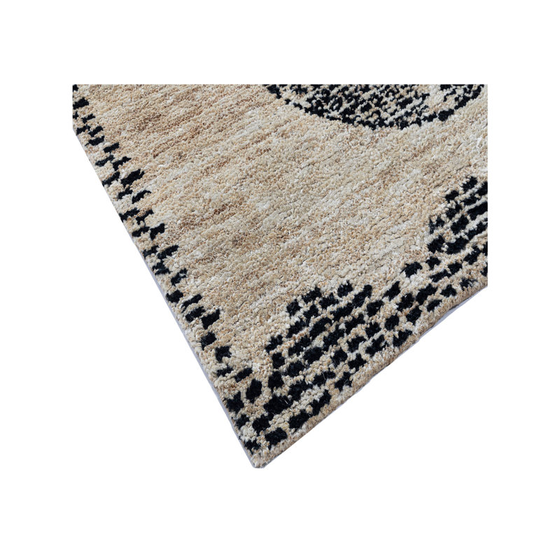 Jute / Sisal Area Rug in Black/Beige, Rectangle 10' x 14'